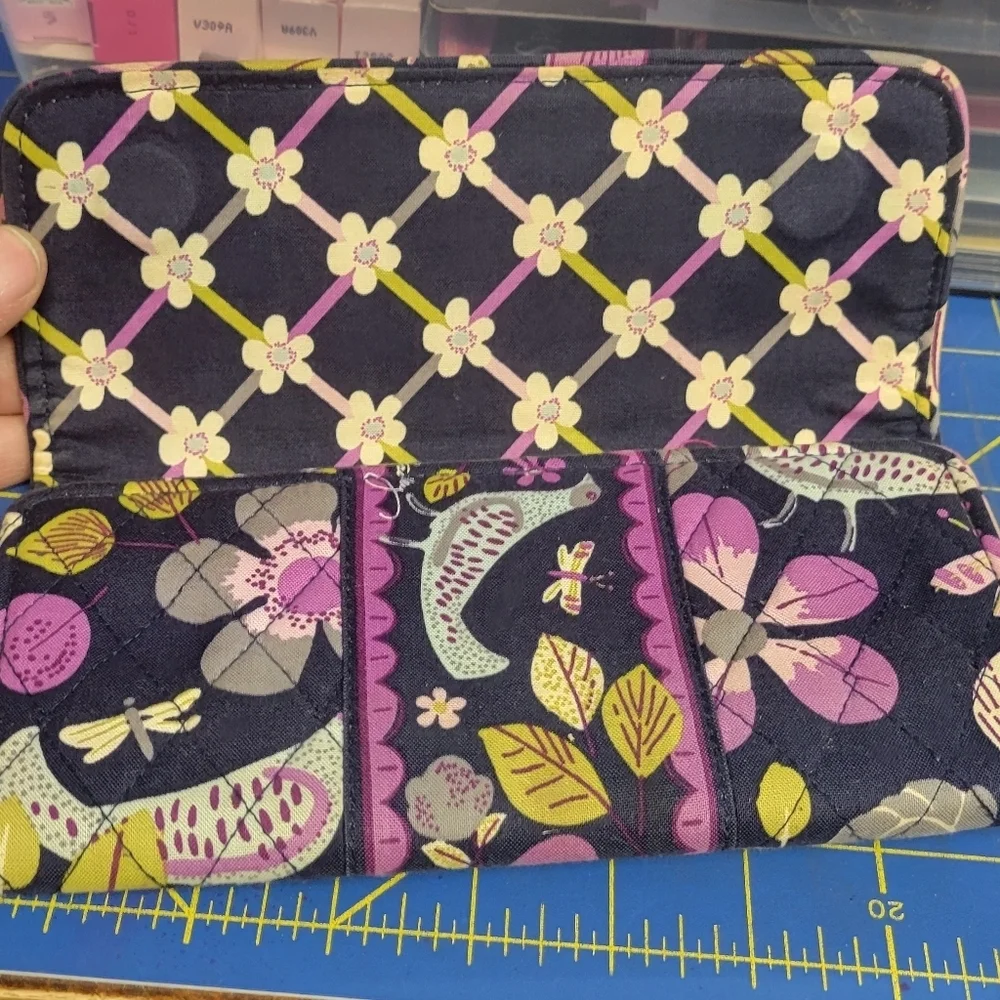 Vera Bradley Floral Patterned Magnet Closure Wallet 8 X 4
